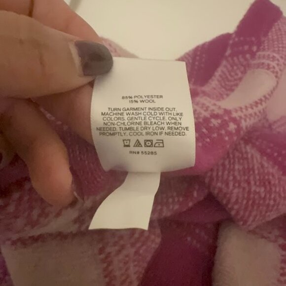 Express Pink Plaid Cropped Shacket – Size L NWT - Picture 7 of 7